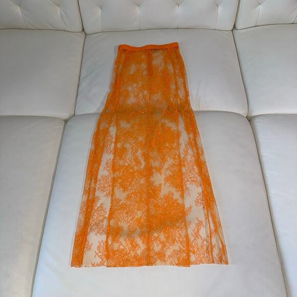 Michael Costello x Revolve Ophelia Maxi Skirt in Orange - Picture 8 of 8